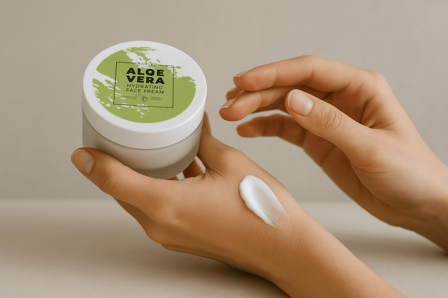 Textura ligera y cremosa de la crema facial con aloe vera Essens de rápida absorción y efecto calmante