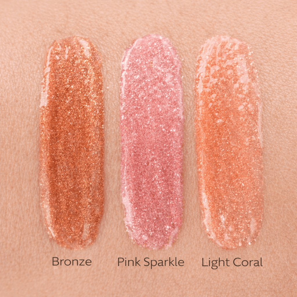 Aplicador del brillo labial Essens mostrando textura suave, ligera y no pegajosa
