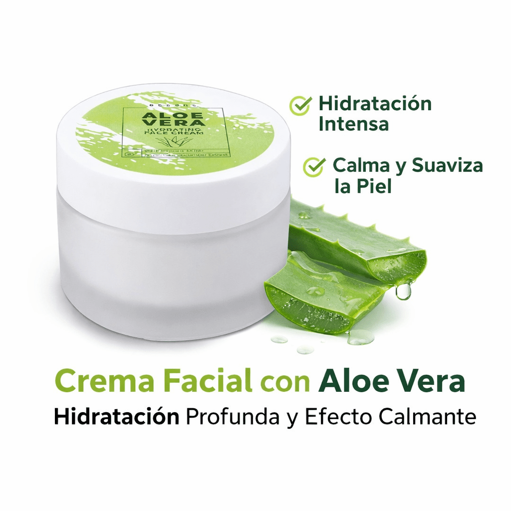 Crema Facial con Aloe Vera – Hidratación Profunda y Efecto Calmante - VerliGlow