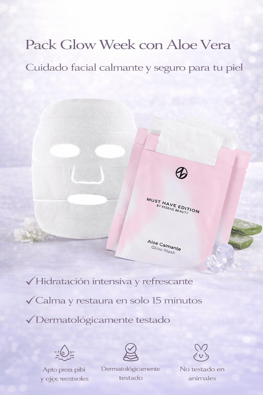 Pack Glow Week – 3 Mascarillas Hidratantes de Aloe Vera - VerliGlow