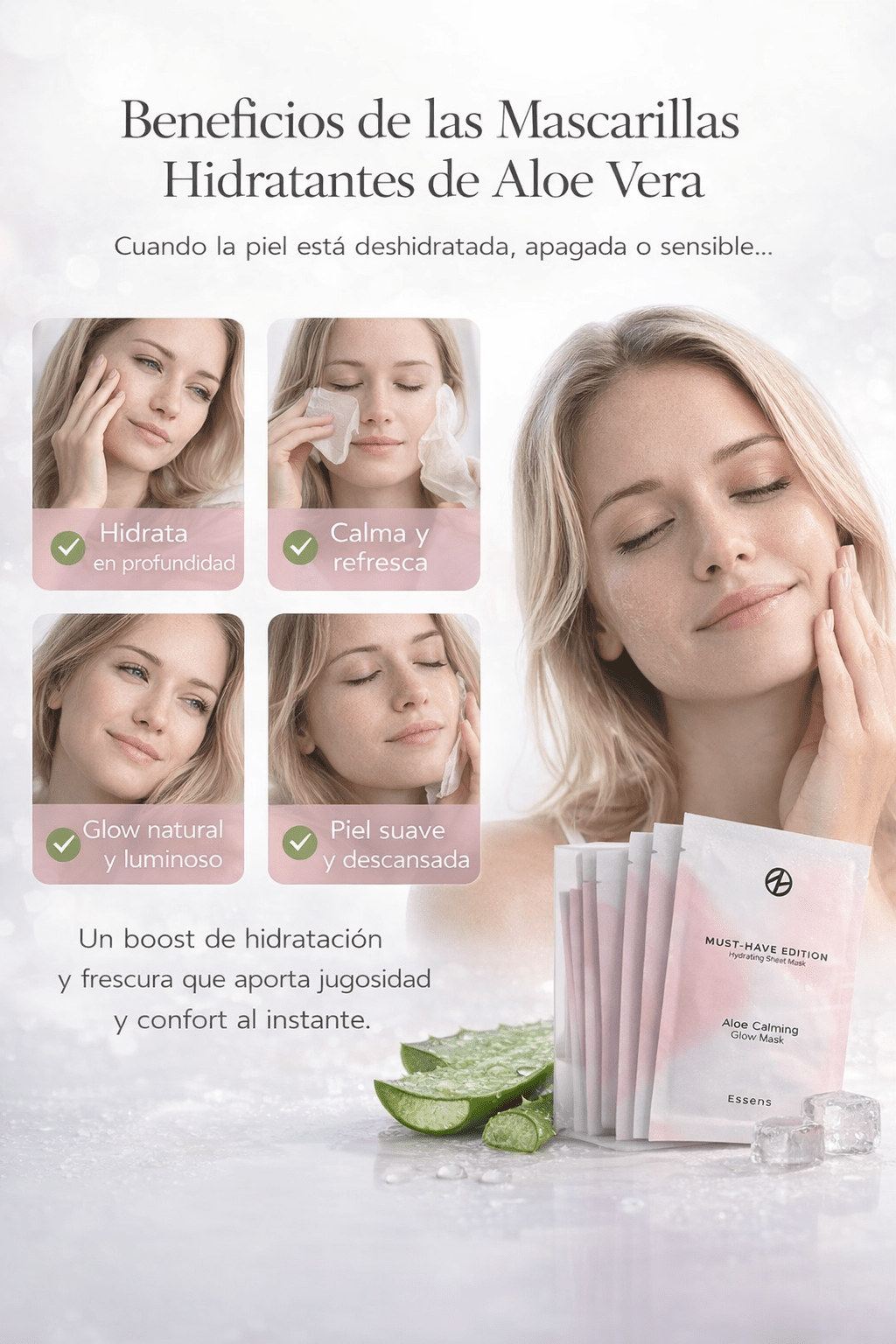 Pack Glow Week – 3 Mascarillas Hidratantes de Aloe Vera - VerliGlow