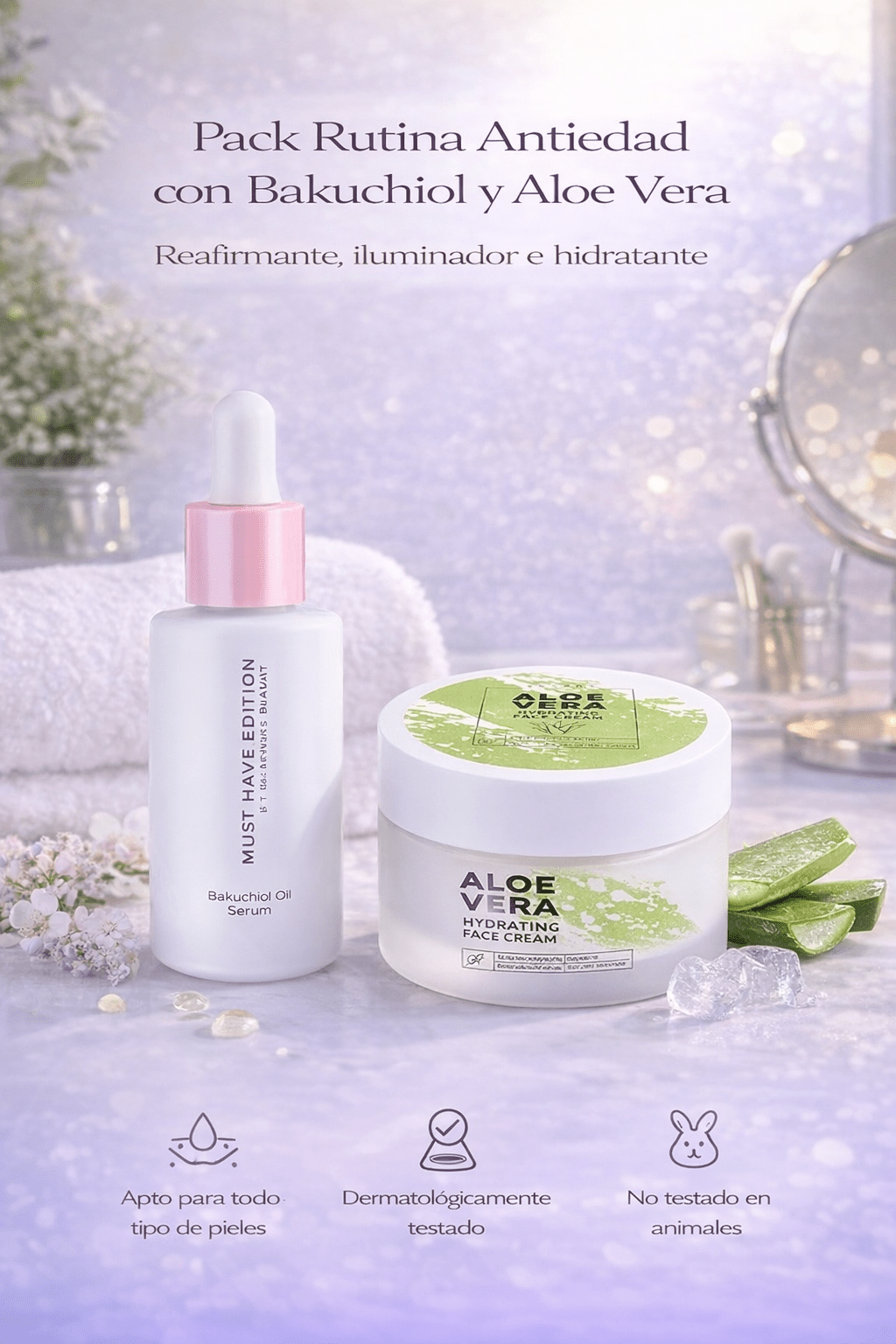 Pack Rutina Antiedad con Bakuchiol – Reafirmante, Iluminador y Hidratante - VerliGlow