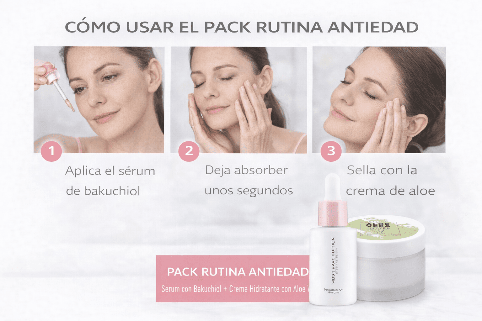 Pack Rutina Antiedad con Bakuchiol – Reafirmante, Iluminador y Hidratante - VerliGlow