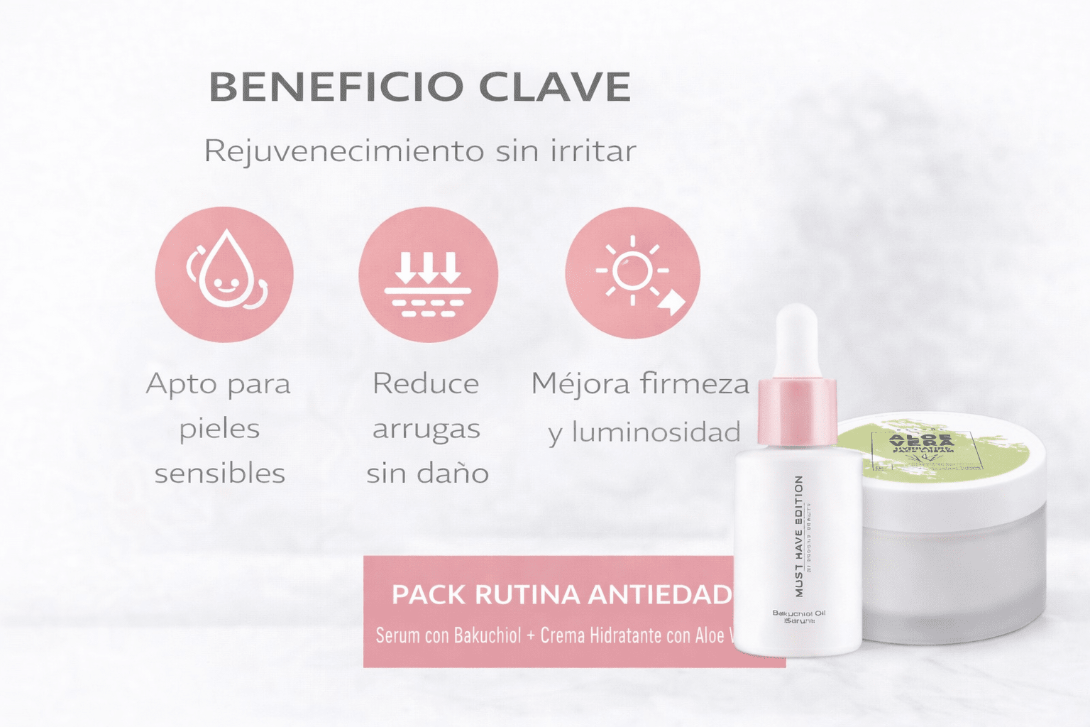 Pack Rutina Antiedad con Bakuchiol – Reafirmante, Iluminador y Hidratante - VerliGlow