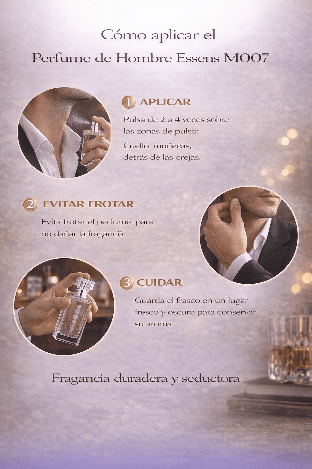 Perfume de hombre Essens M007 | Intenso y Amaderado - VerliGlow
