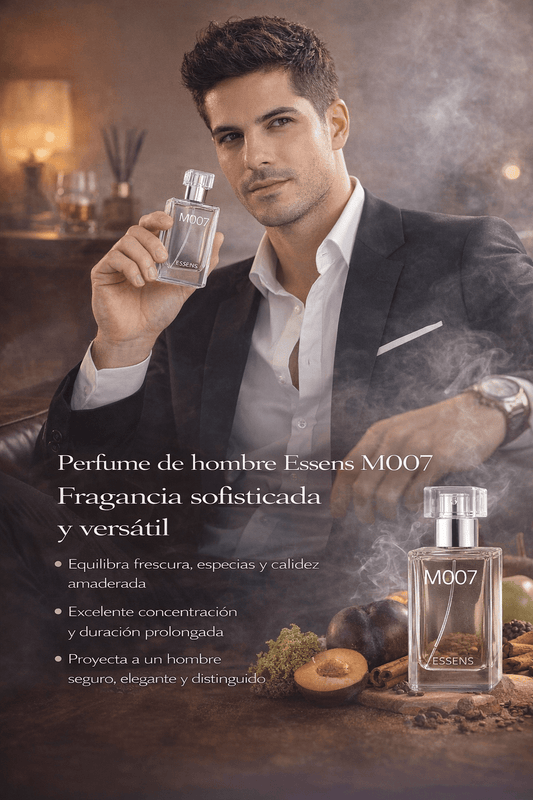 Perfume de hombre Essens M007 | Intenso y Amaderado - VerliGlow