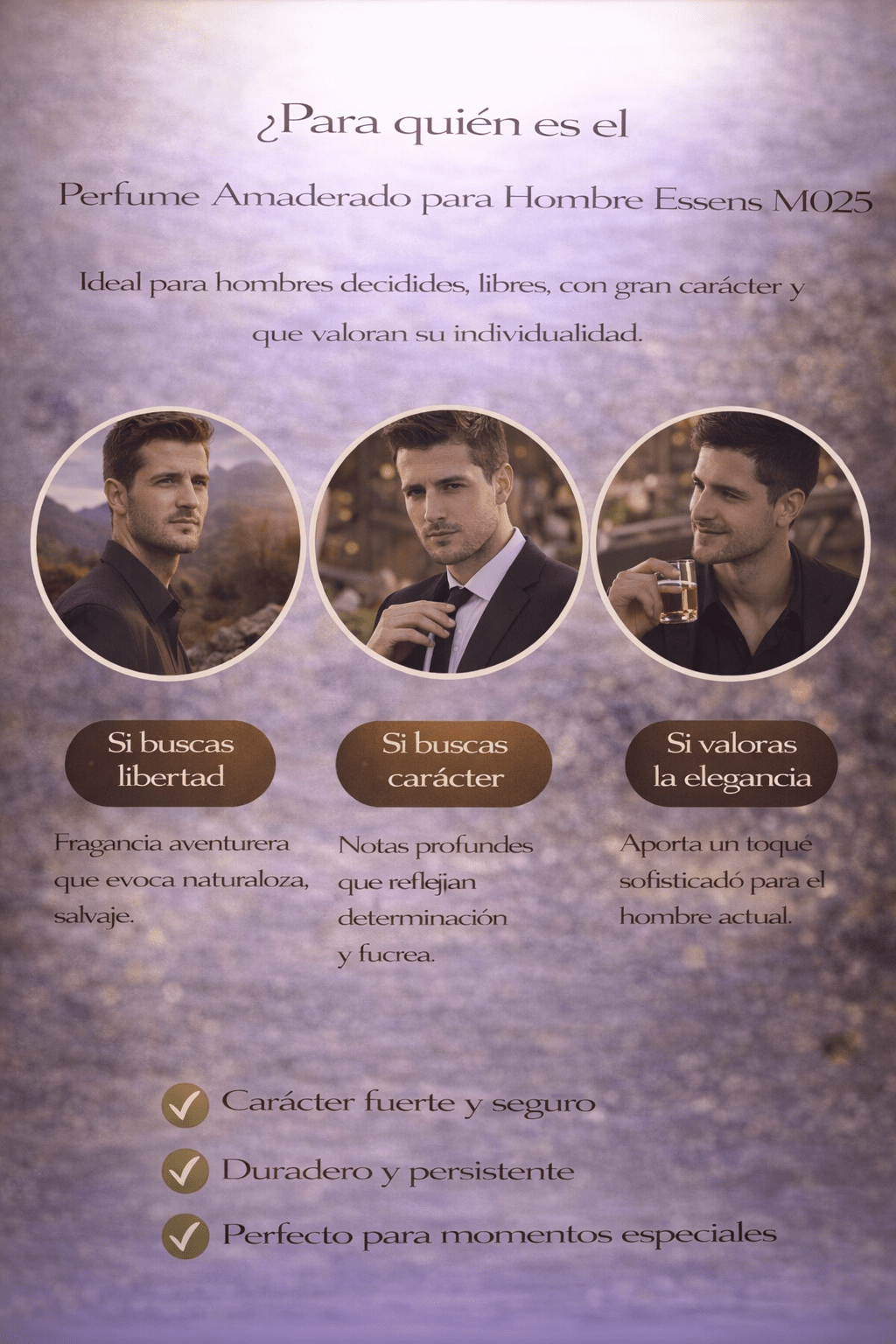 Perfume para Hombre Essens M025 | Elegante y Nocturno - VerliGlow